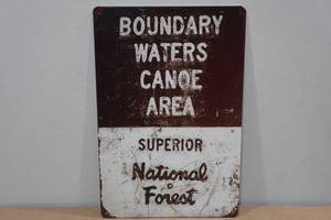 lot 55 image: Boundary Waters Metal Sign