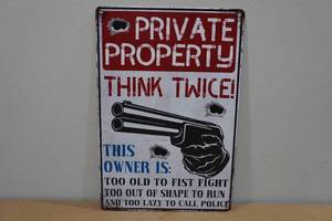 lot 58 image: Private Property Metal Sign