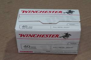 lot 192 image: 100 Winchester .40 S&W 165 Gr FMJ Ammo