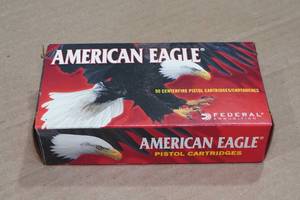 lot 196 image: 50 Federal American Eagle 9mm Luger 115 Gr FMJ Ammo