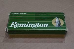 lot 207 image: 20 Remington Premier Varmint .223 Rem 50 Gr Green Tip BT Ammo