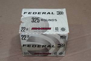 lot 219 image: 325 Federal Automatch .22 LR 40 Gr RN Ammo