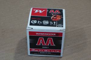 lot 273 image: 25 Winchester AA .410 Bore 2-12 9 Shot Shotshells