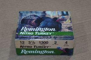 lot 279 image: 10 Remington Nitro Turkey 12 Gauge 3-12 4 Shot Shotshells