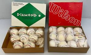 lot 31 image: Diamond & Wilson Baseballs (NIB)