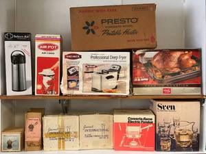 lot 34 image: 2  Shelves Of Misc. Vintage Items & More