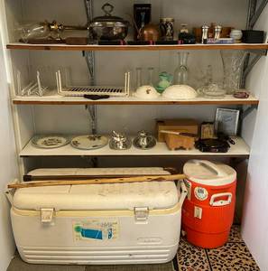 lot 35 image: 3  Shelves Of Misc. Vintage Items & More