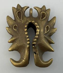 lot 46 image: Bronze Mamuli Pendamt, Sumba, Indonesia, Tribal Ethnic Jewelry Tribal Art