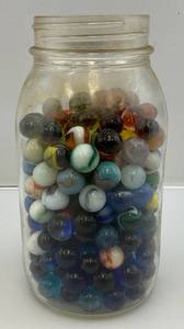 lot 134 image: Misc. Vintage Marbles Some Glow Under UV Light