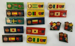 lot 209 image: Vintage FIFA Coca Cola McDonalds Collector Pins