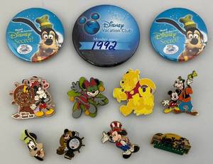 lot 212 image: Misc. Disney Collector Pins & Buttons