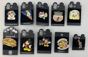 lot 214 image: Misc. Disney Collector Pins On Cards