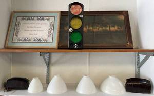 lot 225 image: Misc. Milkglass Light Shades & More