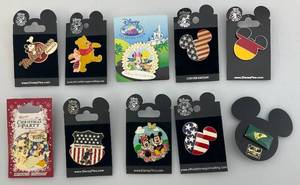 lot 216 image: Misc. Disney Collector Pins On Cards
