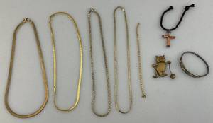 lot 235 image: Misc. Jewelry Including 14K Marked Necklaces