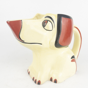 lot 16 image: RARE Czechoslovakian DITMAR URBACH Art Deco Handpainted Dog Pitcher circa 1930s - NO RESERVE