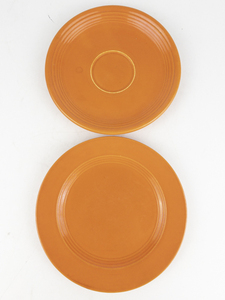 lot 35 image: Original Color FIESTAWARE RED Saucer & Bread and Butter Plate  Circa 1937-1943