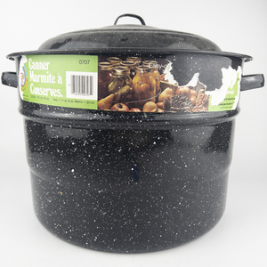 lot 32 image: Vintage 0707 General Housewares 21 quart Canner&nbspMarmite a Conserves&nbspwith 7 quart Jar Rack