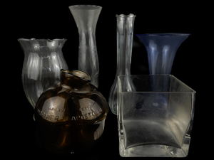 lot 73 image: Group of 6 Glass Vases - Various Colors & Sizes -