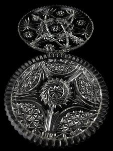 lot 84 image: Group of Two ANCHOR HOCKING Five Part Relish Platters with Dividers