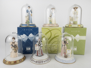 lot 87 image: Group of 6 Avon Miniature Mrs. Albee Award Figurines Collectables