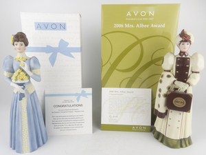 lot 85 image: Avon 2006 Presidents Club Mrs. Albee Award Porcelain Figure & Avon 2016 Mrs. Albee Presidents Club Mrs. Albee Award Porcelain Figure