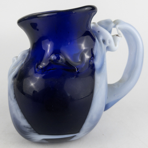 lot 41 image: Art Glass Hand Blown Blue Glass Creamer