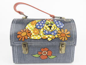lot 98 image: Vintage ALADDIN - 1970s Denim Metal Daisy Dog Lunch Box