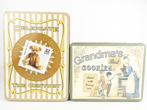 lot 124 image: 1998 Celebrate Teddy Bear Tin & Grandmas Best Cookies Tin