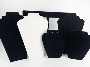 lot 132 image: Group of Black & White Jewelry Displays -5 Necklace Displays & Bracelet Stand