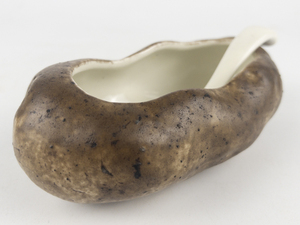 lot 45 image: MB USA (McNees Pottery, CA) Baked Potato Bowl & Spoon 7