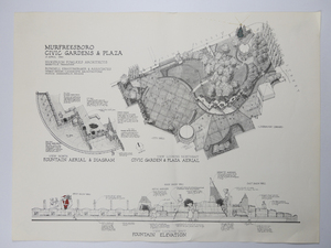 lot 241 image: MURFREESBORO, TN CIVIC GARDENS & PLAZA - Architectural drawing 1990
