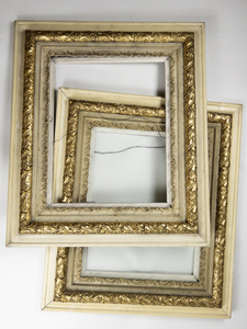 lot 137 image: Set of Two Antique PIcture Frames (and group of six old time portraits)