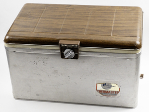 lot 58 image: 1950s POLORON Thermaster Aluminum Insulated Cooler
