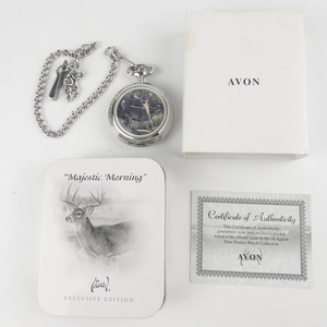 lot 308 image: AL AGNEW Deer Collection Pocket Watch for Avon