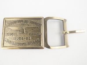 lot 318 image: VINTAGE Bowling Award Brass Belt Buckle
