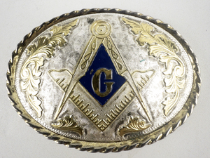 lot 319 image: VINTAGE Freemason Belt Buckle