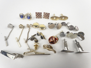 lot 305 image: Large Group of Mens Cuff links, Tie-Tacs and Tie Clips