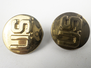 lot 289 image: Pair of VINTAGE  U.S. Brass Collar Disks (c1945-1970), Type V  - Two Variants