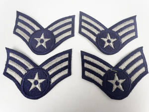 lot 286 image: Group of four Original VINTAGE USAAF Sergeant Patches. Unused Brand New Circa 1948