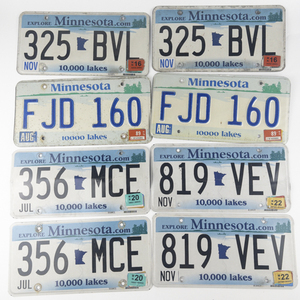 lot 365 image: Four sets of MN License Plates - one is from the 1980s