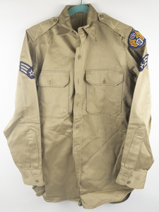 lot 276 image: VINTAGE USAAF Khaki&nbspStand Up Collar Shirt (Big Ace Corp.) circa 1948