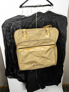 lot 349 image: Five Garment Bags Vintage SAMSONITE, (2) American Garment, (2) JC Penny 
