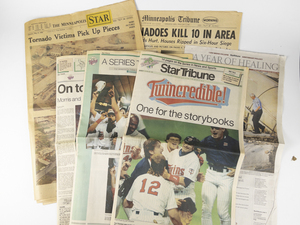 lot 354 image: Group of VINTAGE Historical Newspapers - MINNESOTA KEY EVENTS 