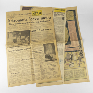 lot 355 image: Group of VINTAGE Historical Newspapers - APOLLO MOON LANDING