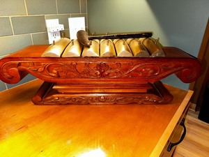 Vintage Hand Carved Wood Indonesian Metallophone