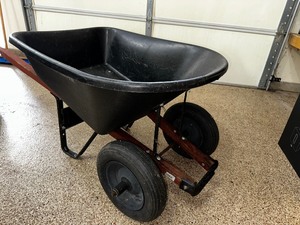 Premium Contractor Wheelbarrow with Two Front Wheels