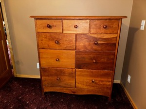Solid Wood Nine Drawer Dresser Measuring 46 x 20 x 48
