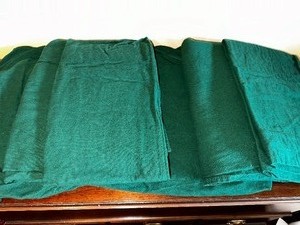 Two Sets of Forest Green Lands End XL Twin Like New Flannel Sheets with King Pillow Cases