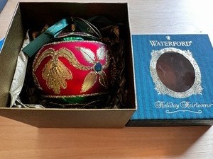 Waterford Holiday Heirlooms Peacock Ice Ball Ornament